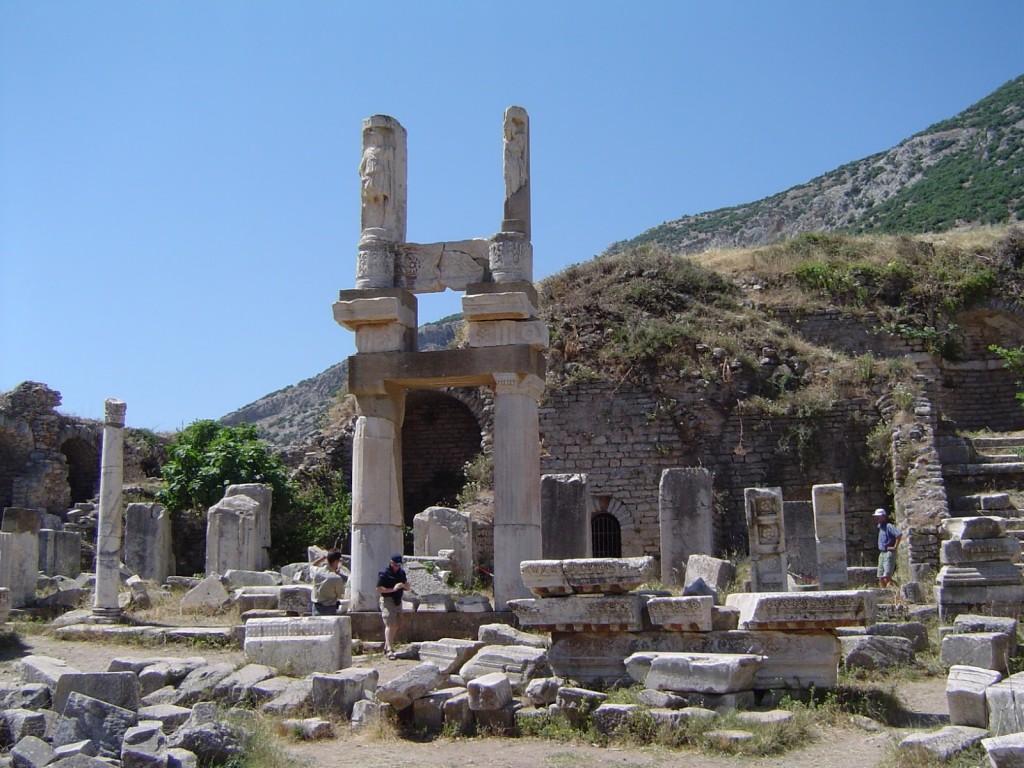 Domitian's Temple (Domitian gave Ephesus the right to build the first temple on Ephesus dedicated to a living emperor. In return, the people erected a 7m-tall statue of Domitian in the temple.)